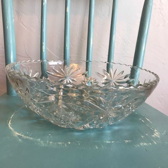 Anchor Hocking ‘Star of David’ Crystal Punch Bowl vintage - Picture 4 of 8